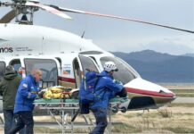 Rescate aéreo salvó la vida de un turista israelí en Laguna Esmeralda