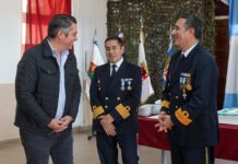 Perez acompañó el cambio de mando de la Brigada de Infantería de Marina Austral en Río Grande