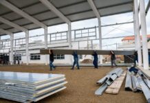 Avanza la construcción del gimnasio del Colegio Soberanía Nacional