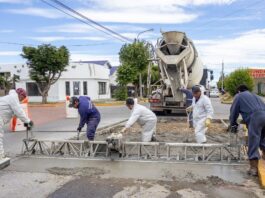 Avanza el Plan de Obras 2026 con hormigonado en arterias clave de Río Grande