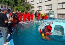 Agentes provinciales se entrenan en rescate HUET para garantizar seguridad en operaciones offshore