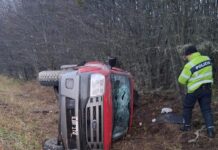 Despiste y vuelco sobre la Ruta 3 en cercanías de Tolhuin